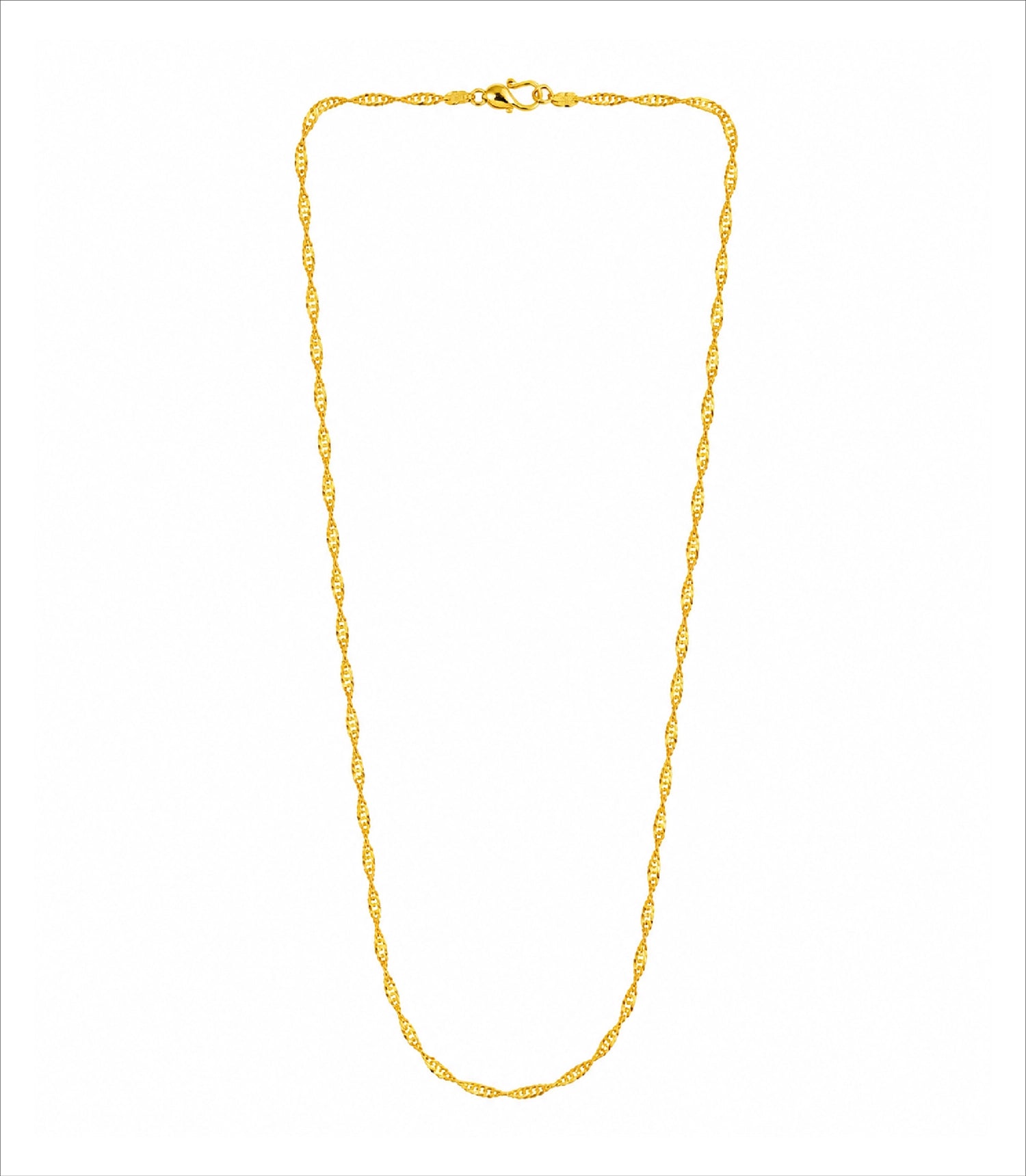 Gold Plated Twisted Rope Chain Necklace DCN4961