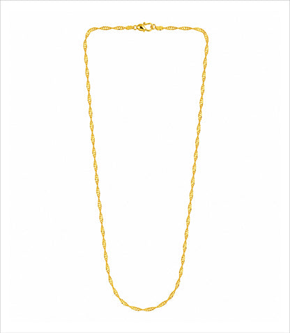 Gold Plated Twisted Rope Chain Necklace DCN4961