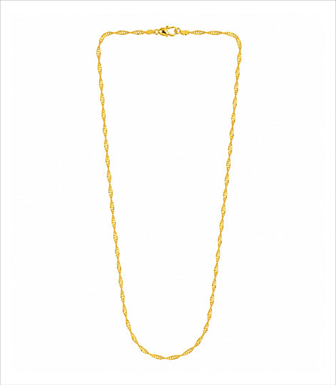 Gold Plated Twisted Rope Chain Necklace DCN4961