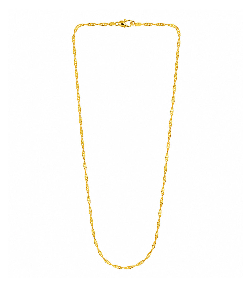 Gold Plated Twisted Rope Chain Necklace DCN4961