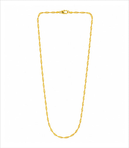 Gold Plated Twisted Rope Chain Necklace DCN4961