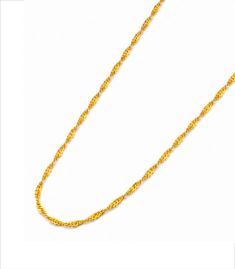 Gold Plated Twisted Rope Chain Necklace DCN4961