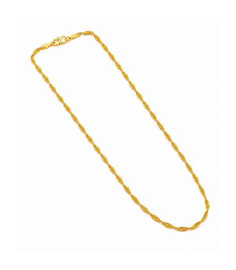 Gold Plated Twisted Rope Chain Necklace DCN4961