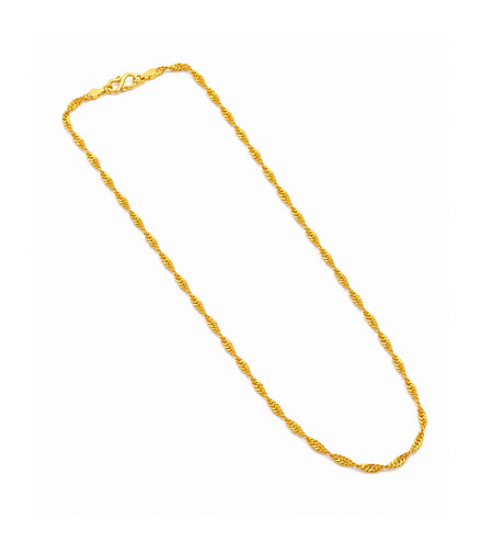 Gold Plated Twisted Rope Chain Necklace DCN4961