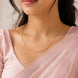 Woman wearing Gold Plated Cable Chain Necklace  DCN4965