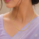Woman wearing Gold Plated Minimalist Chain Necklace DCN4977