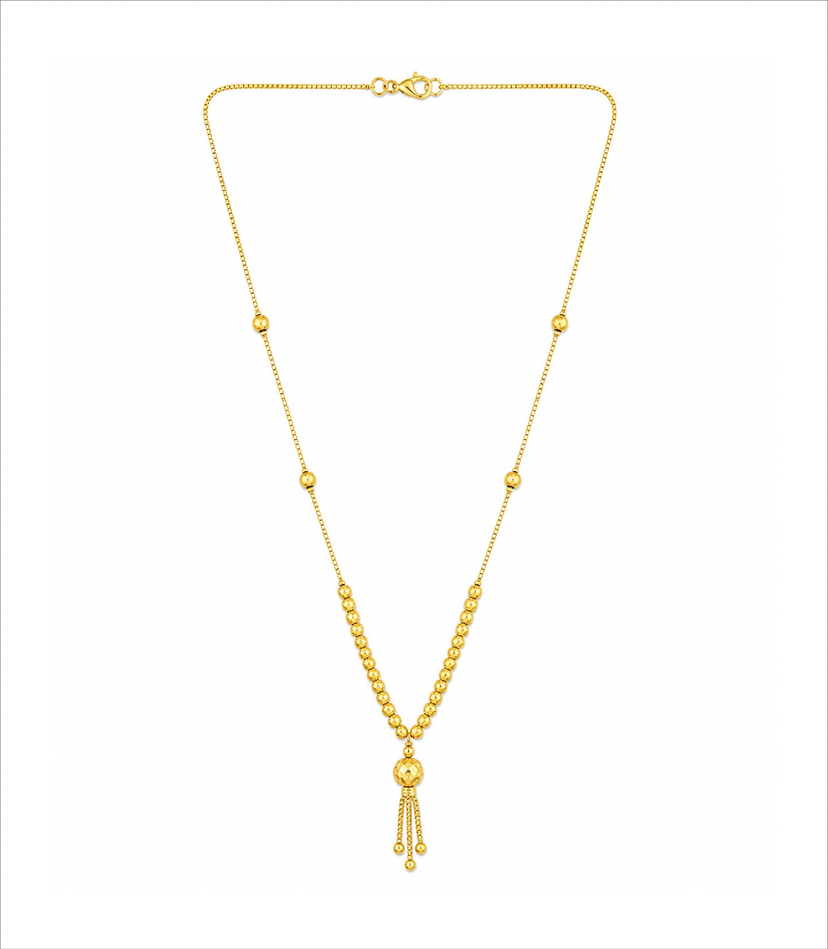 Gold Plated Light Beaded Chain Necklace DCN5673