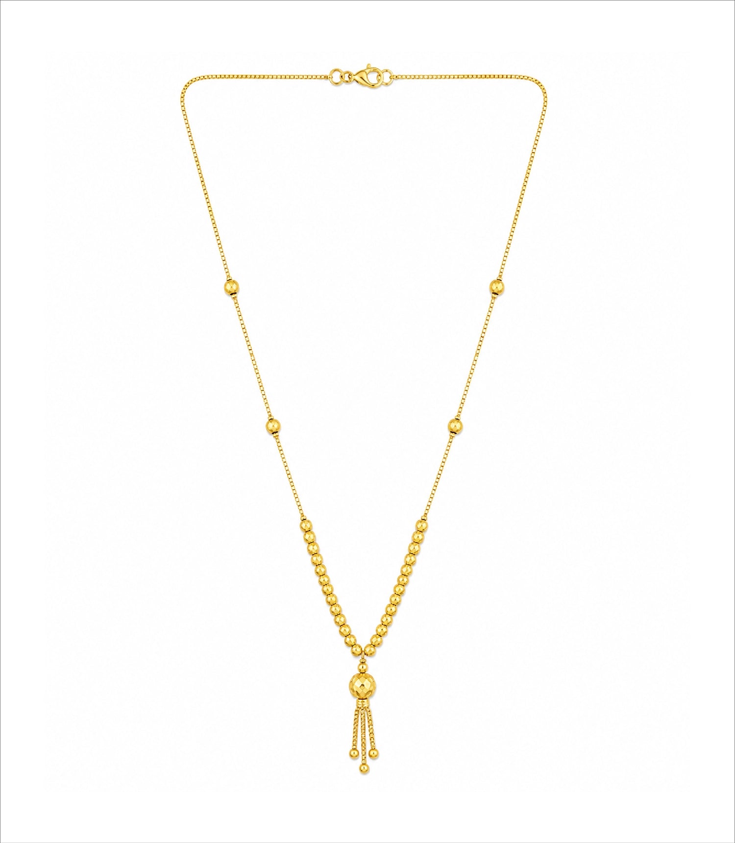 Gold Plated Light Beaded Chain Necklace DCN5673