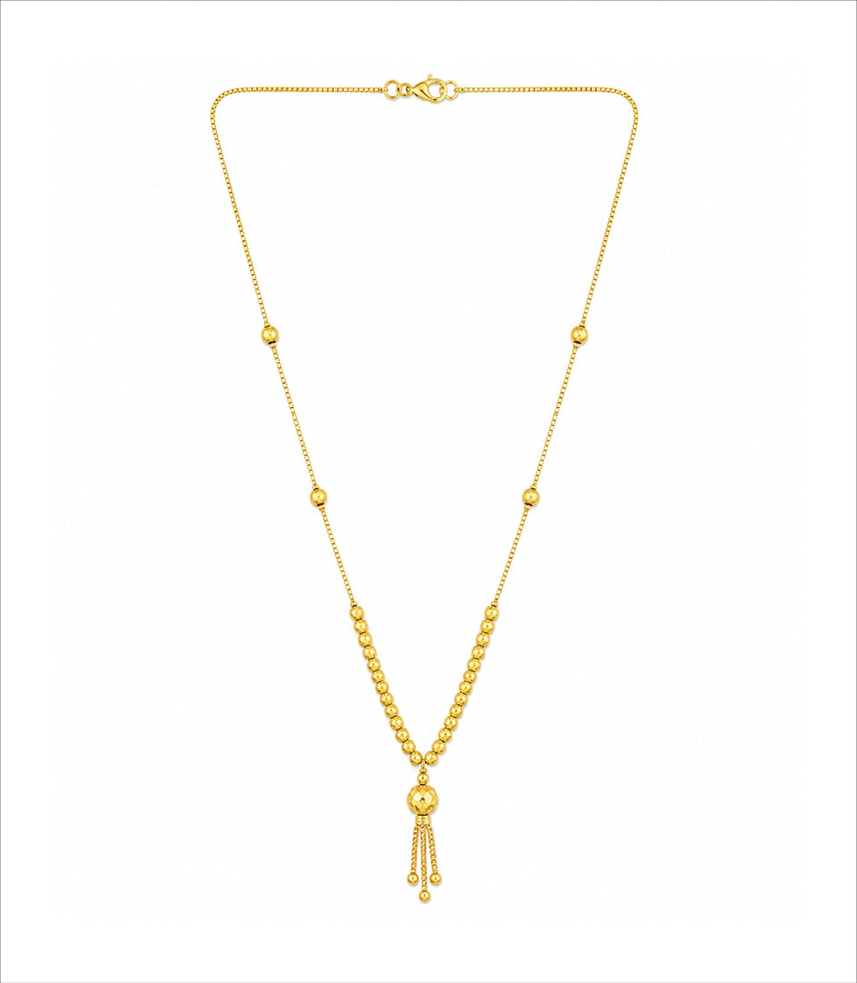 Gold Plated Light Beaded Chain Necklace DCN5673