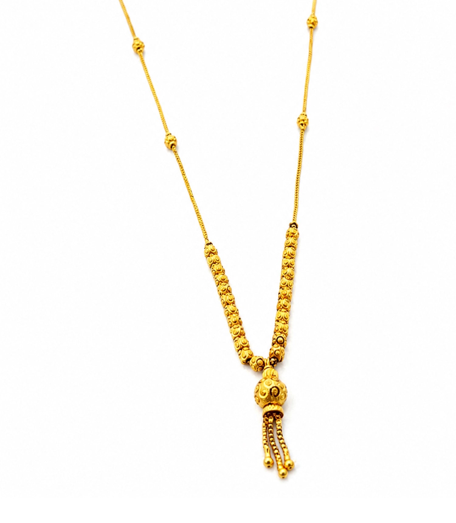Gold Plated Light Beaded Chain Necklace DCN5673
