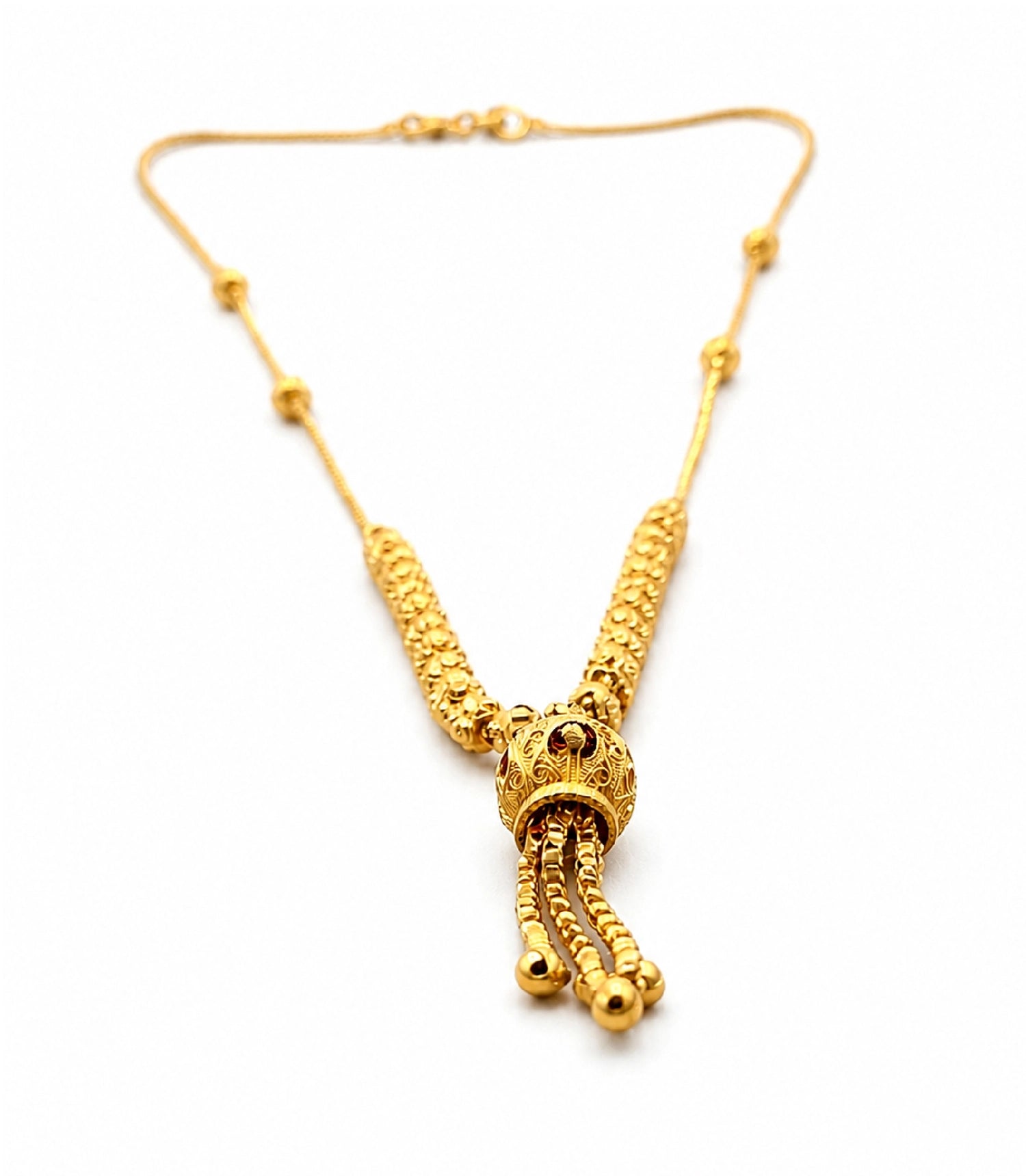 Gold Plated Light Beaded Chain Necklace DCN5673