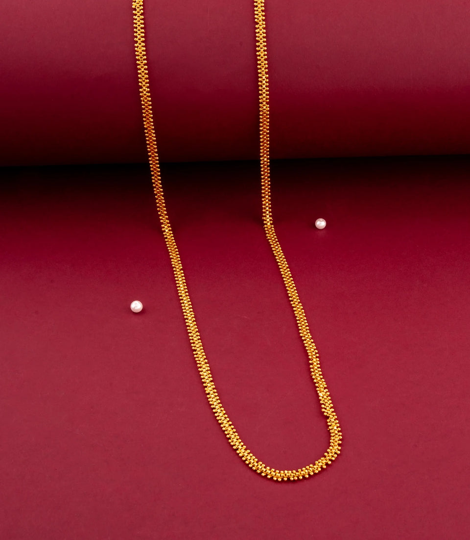 Gold Plated Ornate Wheat Chain