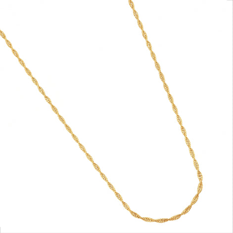 gold plated twisted singapore chain DCNDC15 