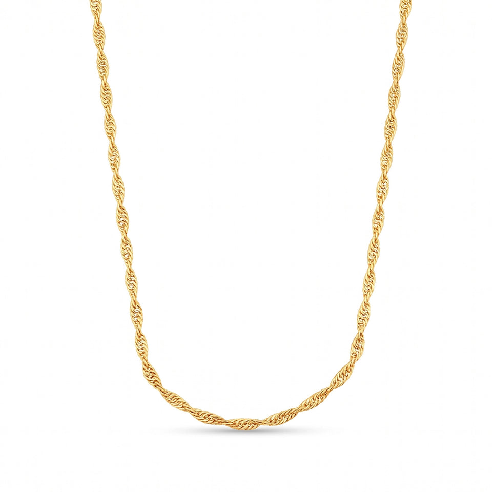 gold plated twisted singapore chain DCNDC15 