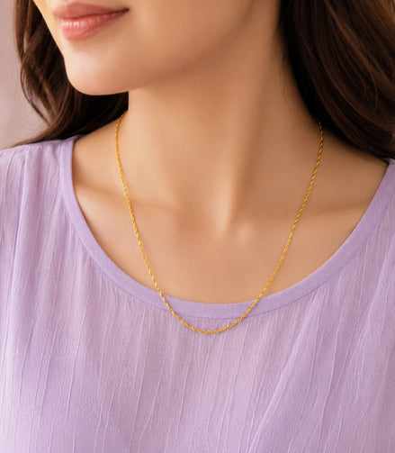 Gold Plated Twisted Rope Chain