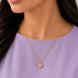 Gold Plated AD Heart Shape Chain Pendant