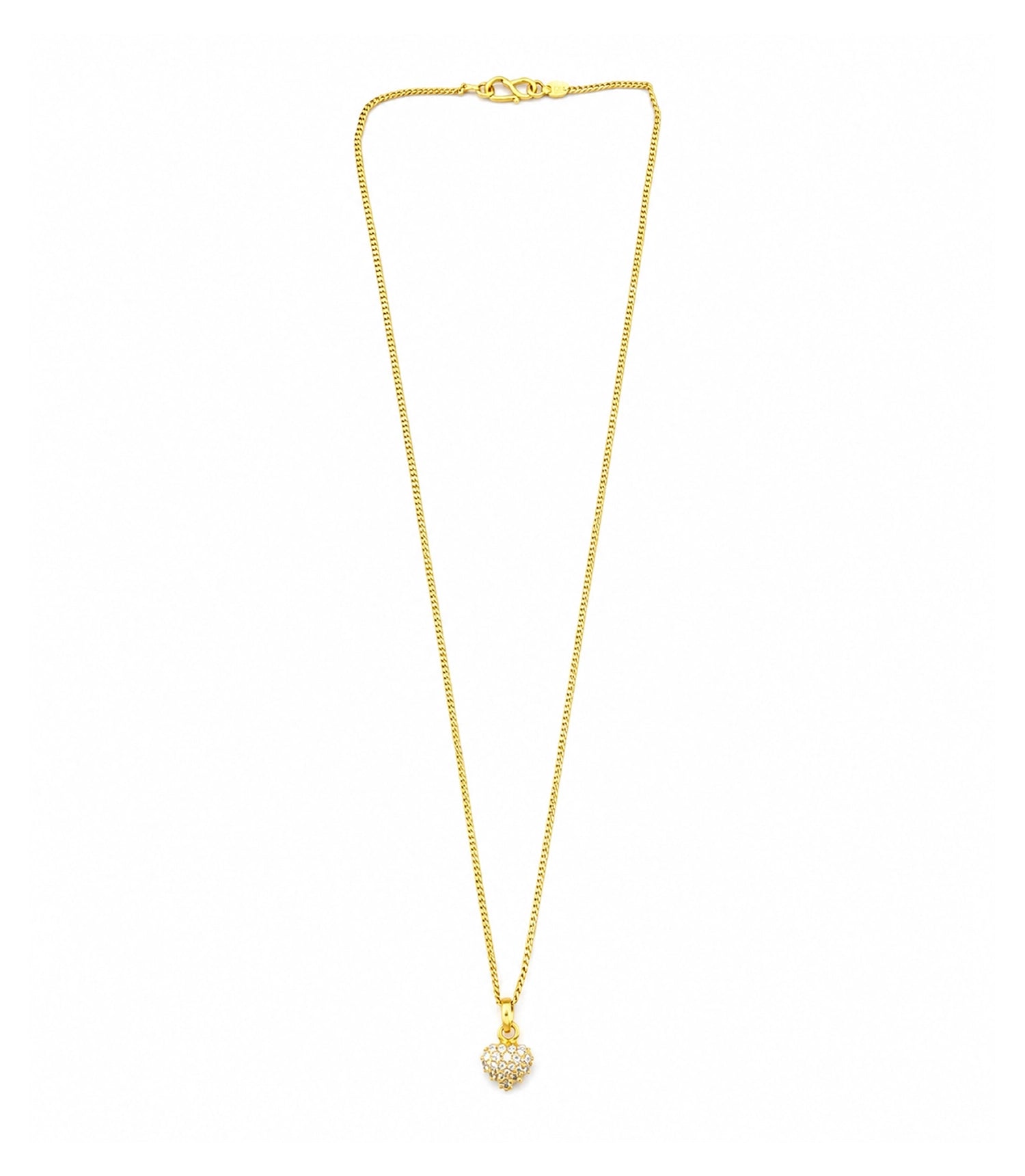Gold Plated AD Heart Shape Pendant Chain DCP1010
