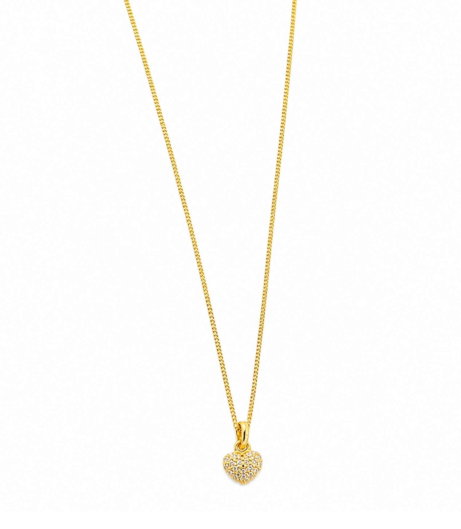 Gold Plated AD Heart Shape Chain Pendant