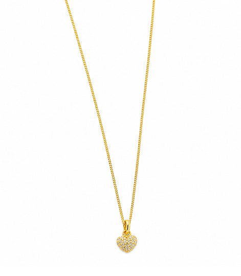 Gold Plated AD Heart Shape Chain Pendant