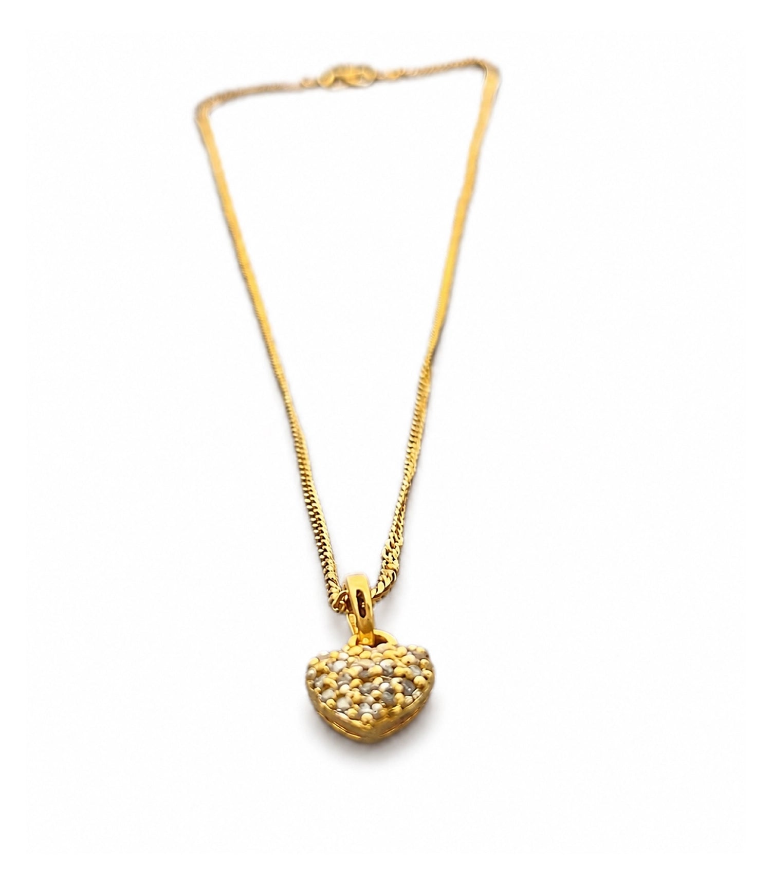 Gold Plated AD Heart Shape Chain Pendant