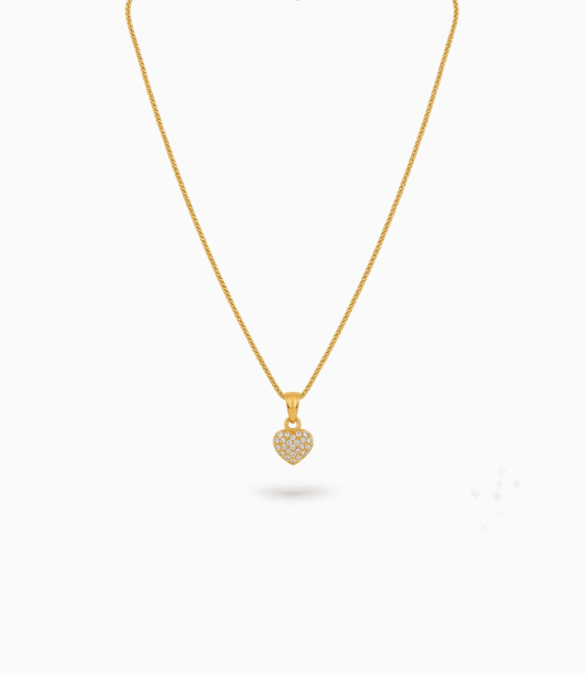 Gold Plated AD Heart Shape Chain Pendant