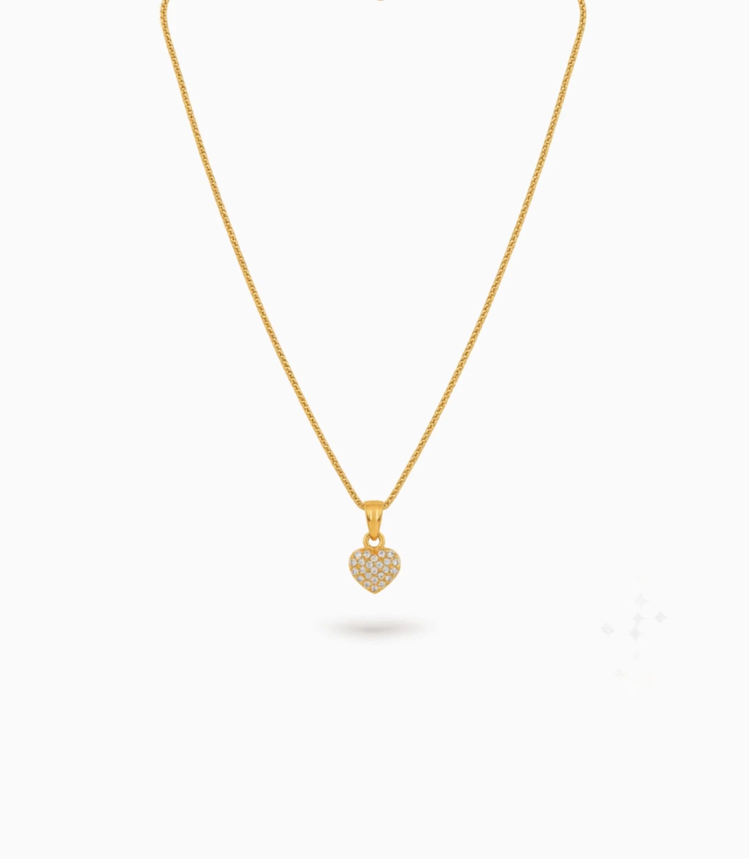 Gold Plated AD Heart Shape Chain & Pendant