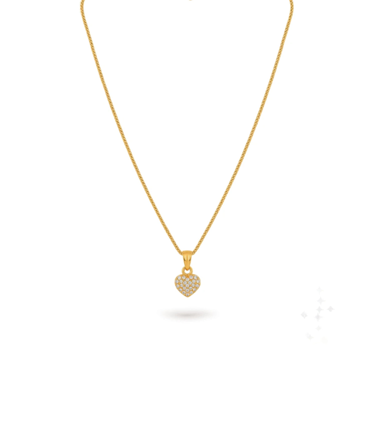 Gold Plated AD Heart Shape Chain Pendant