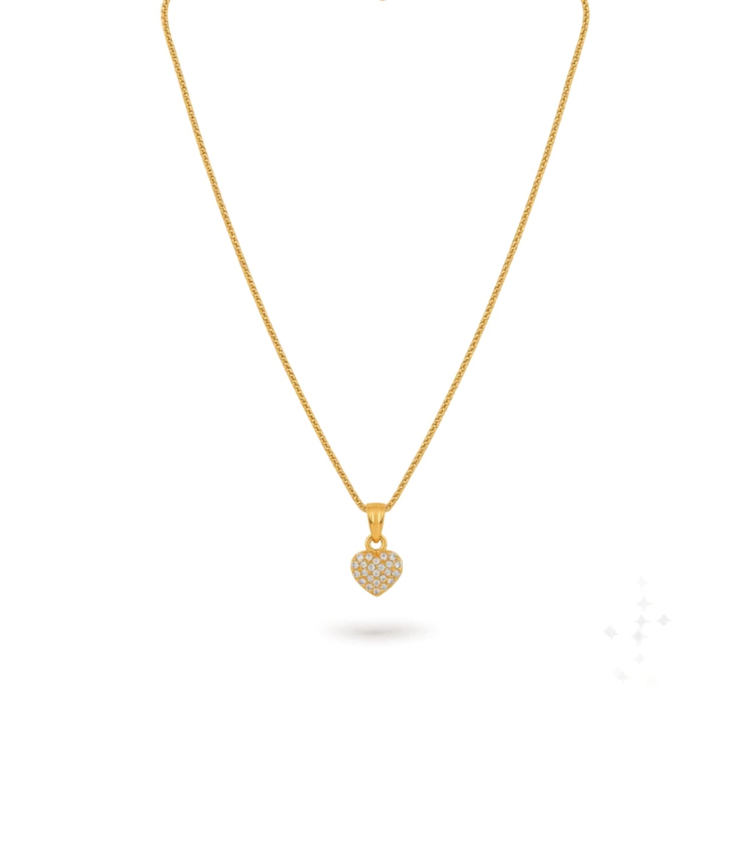 Gold Plated AD Heart Shape Chain & Pendant