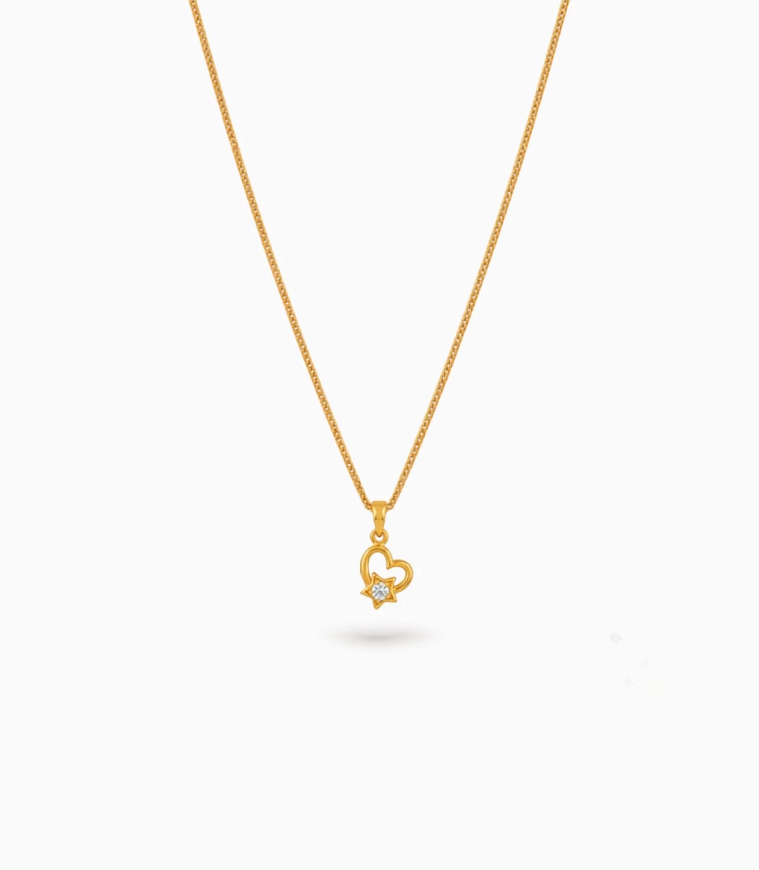 Gold Plated Sparkling AD Chain & Pendant