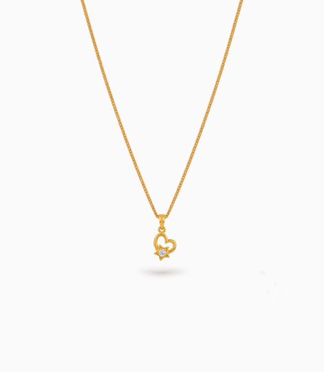 Gold Plated Sparkling AD Chain & Pendant