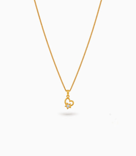 Gold Plated Sparkling AD Chain & Pendant
