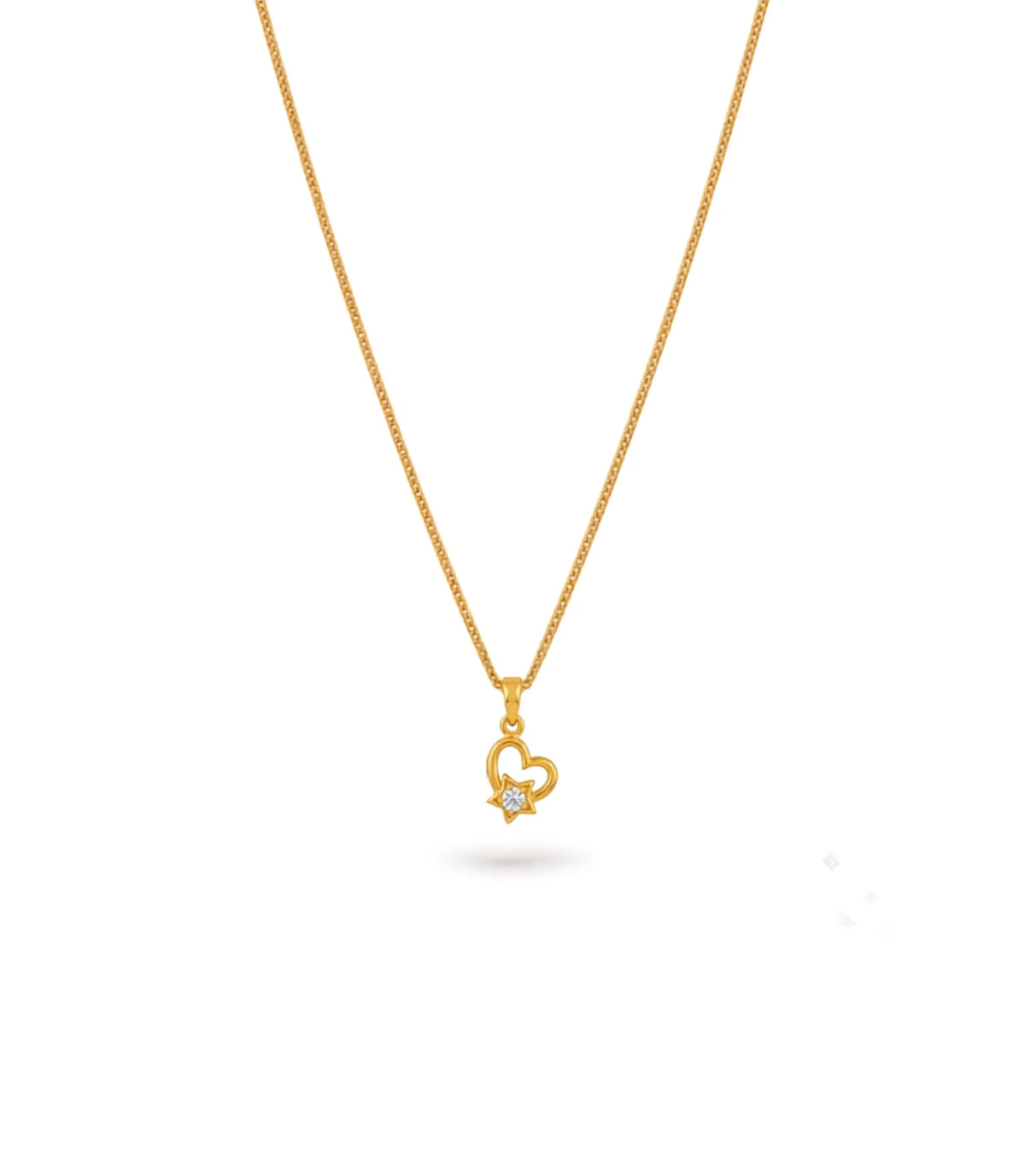 Gold Plated Sparkling AD Chain & Pendant