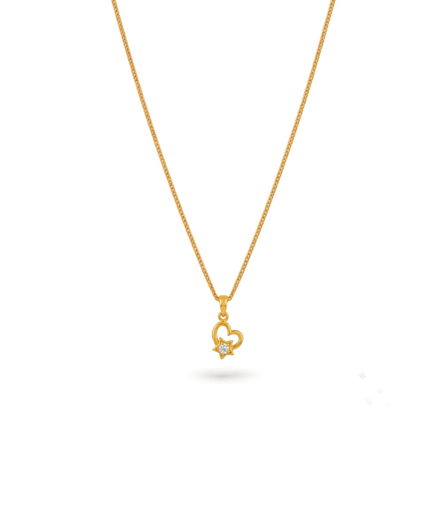 Gold Plated Sparkling AD Chain & Pendant