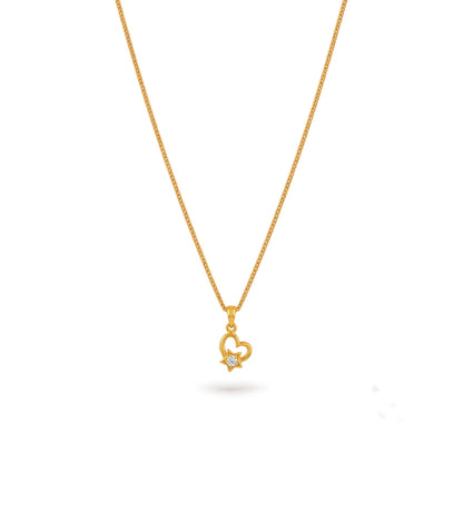 Gold Plated Sparkling AD Chain & Pendant