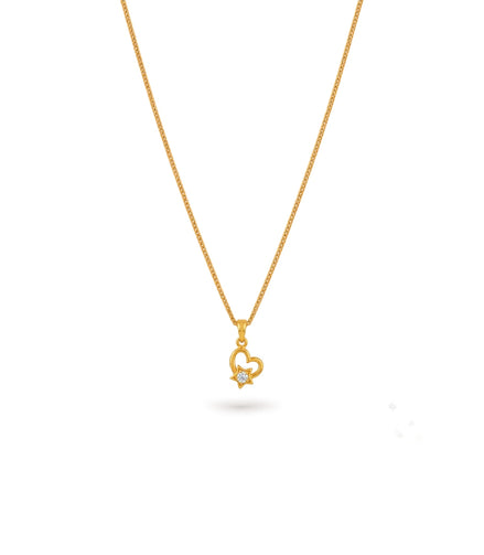Gold Plated Sparkling AD Chain & Pendant