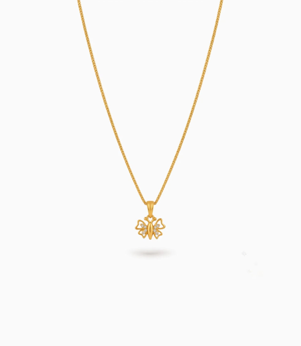 Gold Plated High Shine AD Chain & Pendant