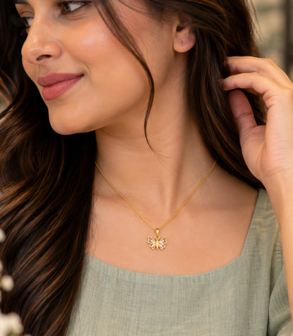 Gold Plated High Shine AD Chain & Pendant