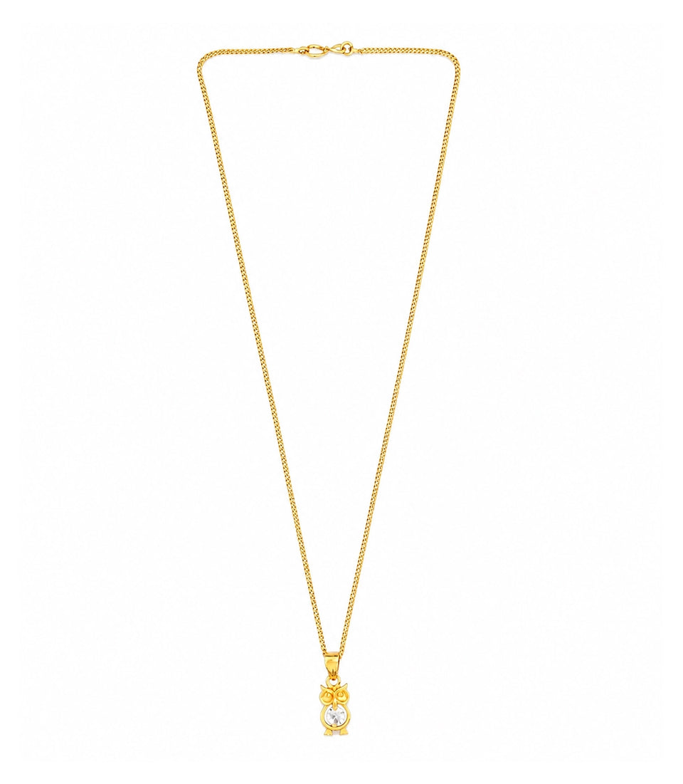 Gold Plated Owl Chain Pendant