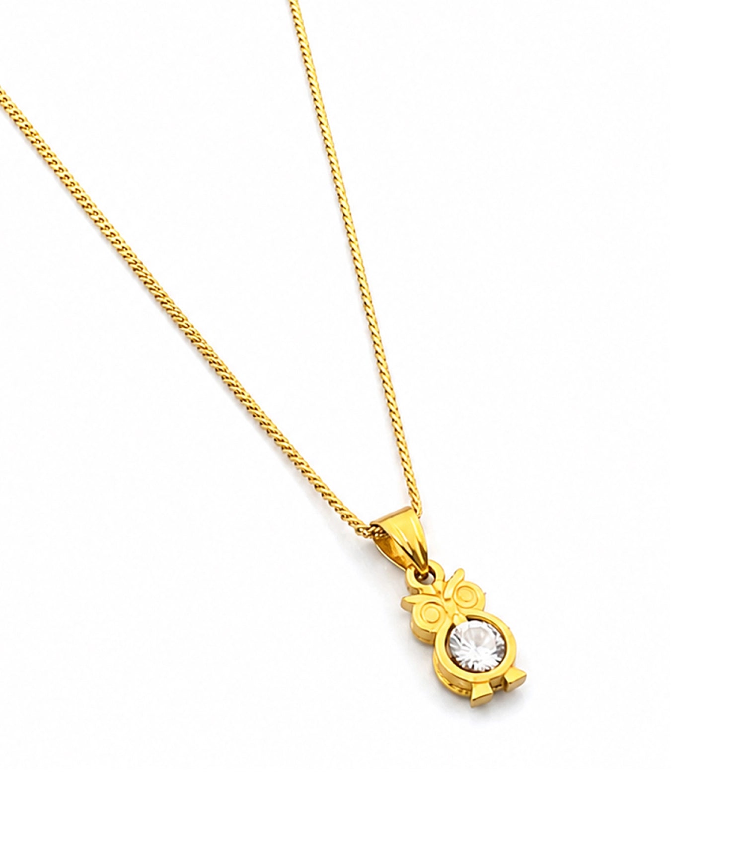 Gold Plated Owl Chain Pendant