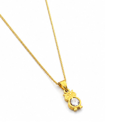 Gold Plated Owl Chain Pendant