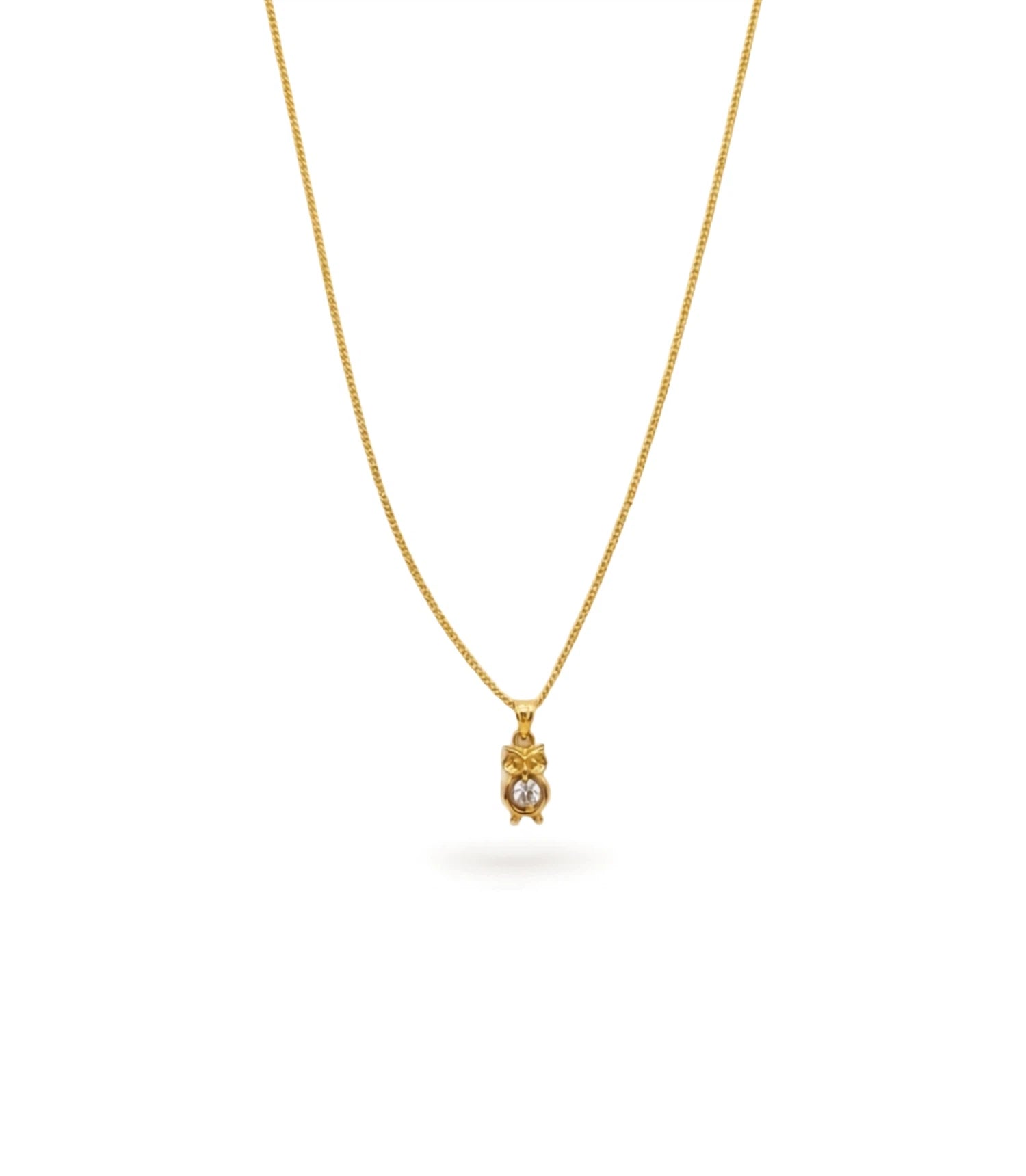 Gold Plated Owl Chain & Pendant