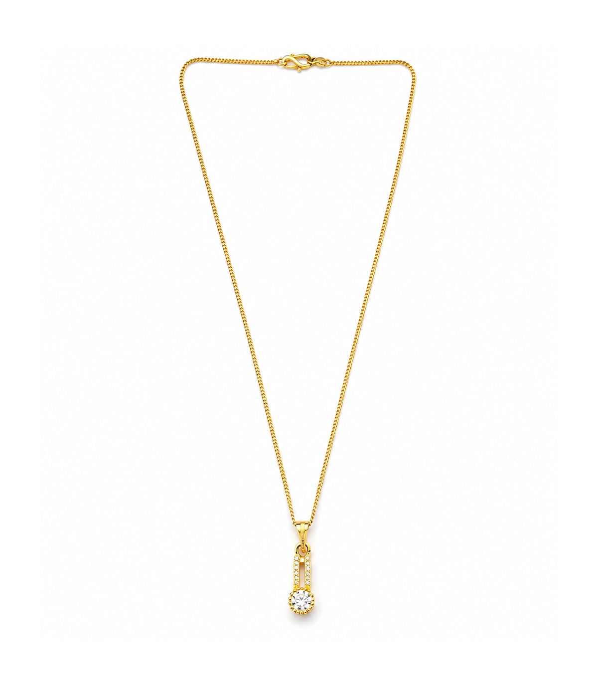 Gold Plated Crystal Drop Chain Pendant