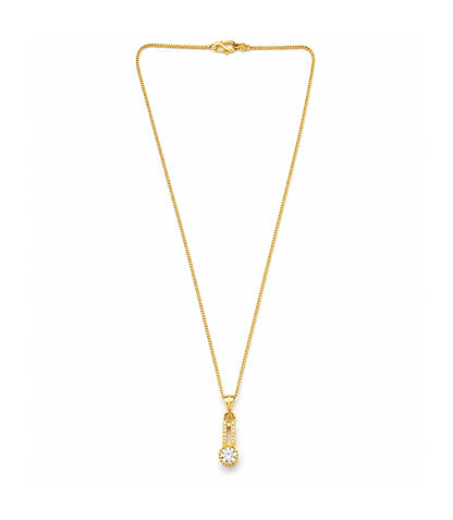Gold Plated Crystal Drop Chain Pendant