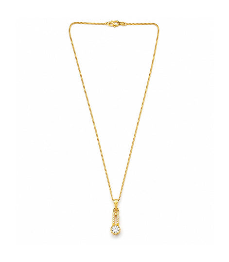 Gold Plated Crystal Drop Chain Pendant