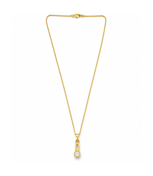 Gold Plated Crystal Drop Chain Pendant
