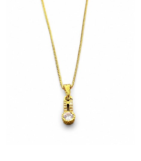 Gold Plated Crystal Drop Chain Pendant