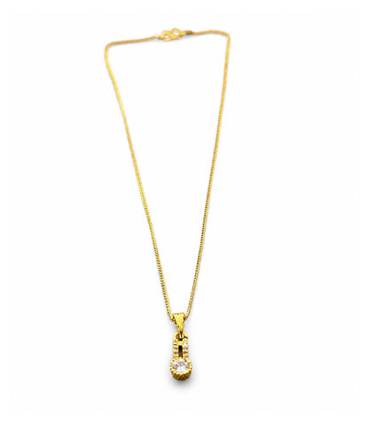 Gold Plated Crystal Drop Chain Pendant