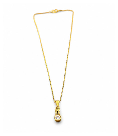Gold Plated Crystal Drop Chain Pendant