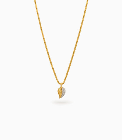 Gold Plated leaf AD Chain & Pendant