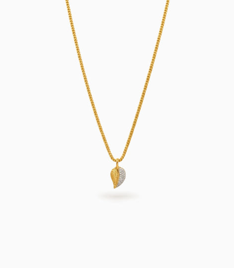 Gold Plated leaf AD Chain & Pendant